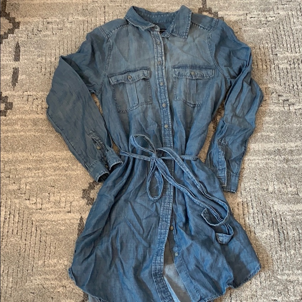 American Eagle denim long-sleeve dress.